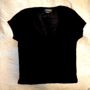 Bebe Black soft rib knit crop top, M, EUC